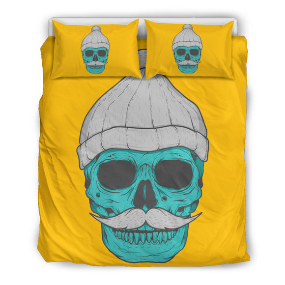 Beanie Skull - Mustard - Bedding Set (Beige)