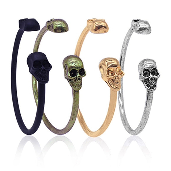 Metal Skull Bangle Bracelet - Free + Shipping